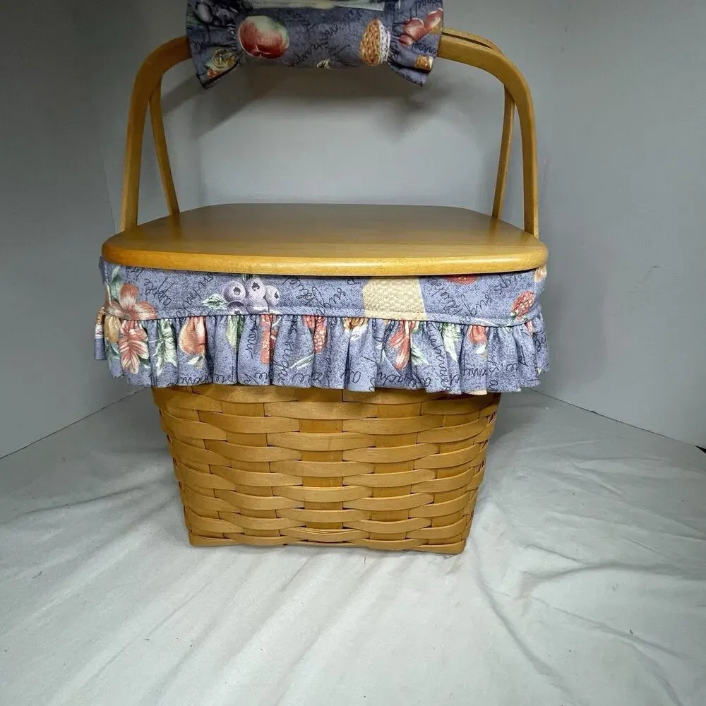 Longaberger 1998 Grandma Bonnie’s 2 Pie Basket Liner Plastic Protector 1 Riser